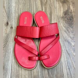 MICHAEL KORS PRATT SANDAL GRAPFRUIT SIZE 8.5 EUC